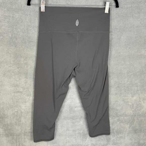 Free People Movement Leggings Womens Medium Gray High Rise Cropped Stretch Gym - Picture 5 of 12
